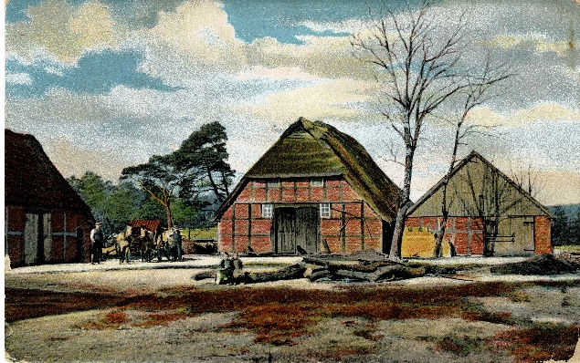 typischen Hof aus der Zeit Postkarte