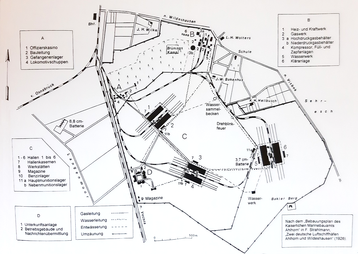 Lageplan des Luftschiffhafens Ahlhorn